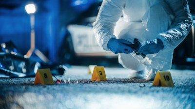 Forensics Specialists Starting to Pack Evidence on Crime Scene A